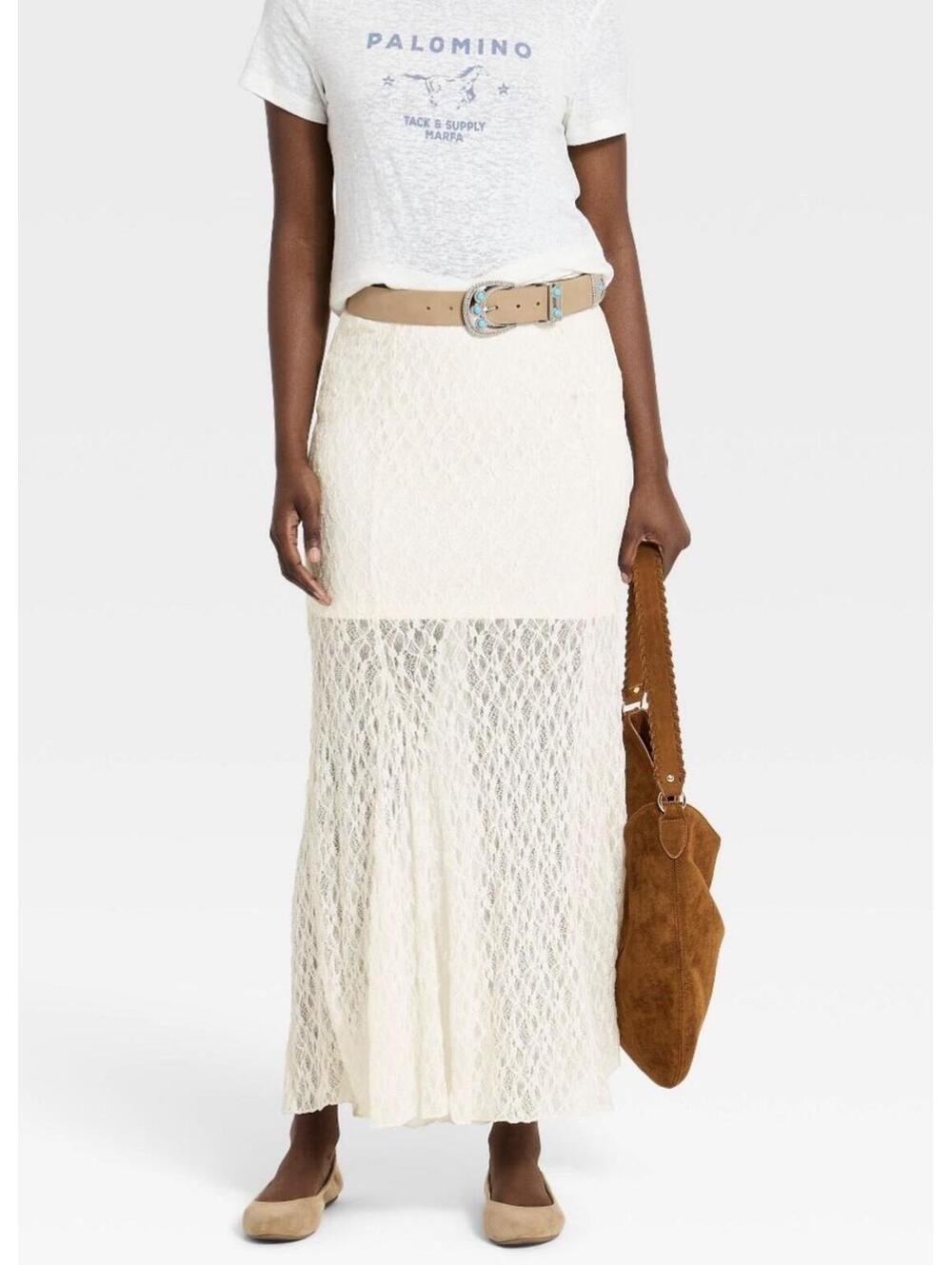Universal Thread Ivory Lace Maxi Skirt NWT